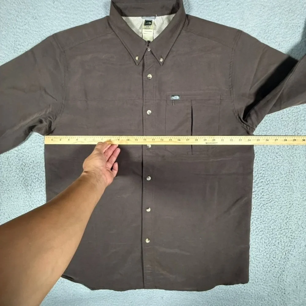The North Face Shirt Mens XL Brown Casual Outdoor Preppy Hiking Modal Blend Logo